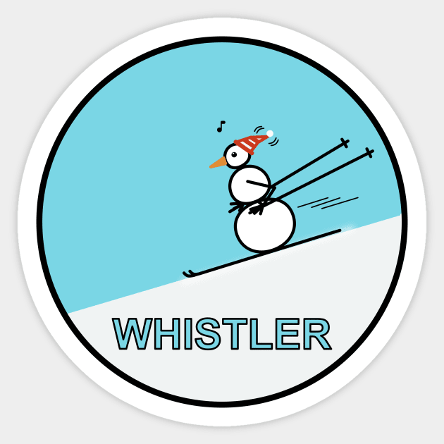 Frosty the Snowman skiing in Whistler. Sticker by Musings Home Decor